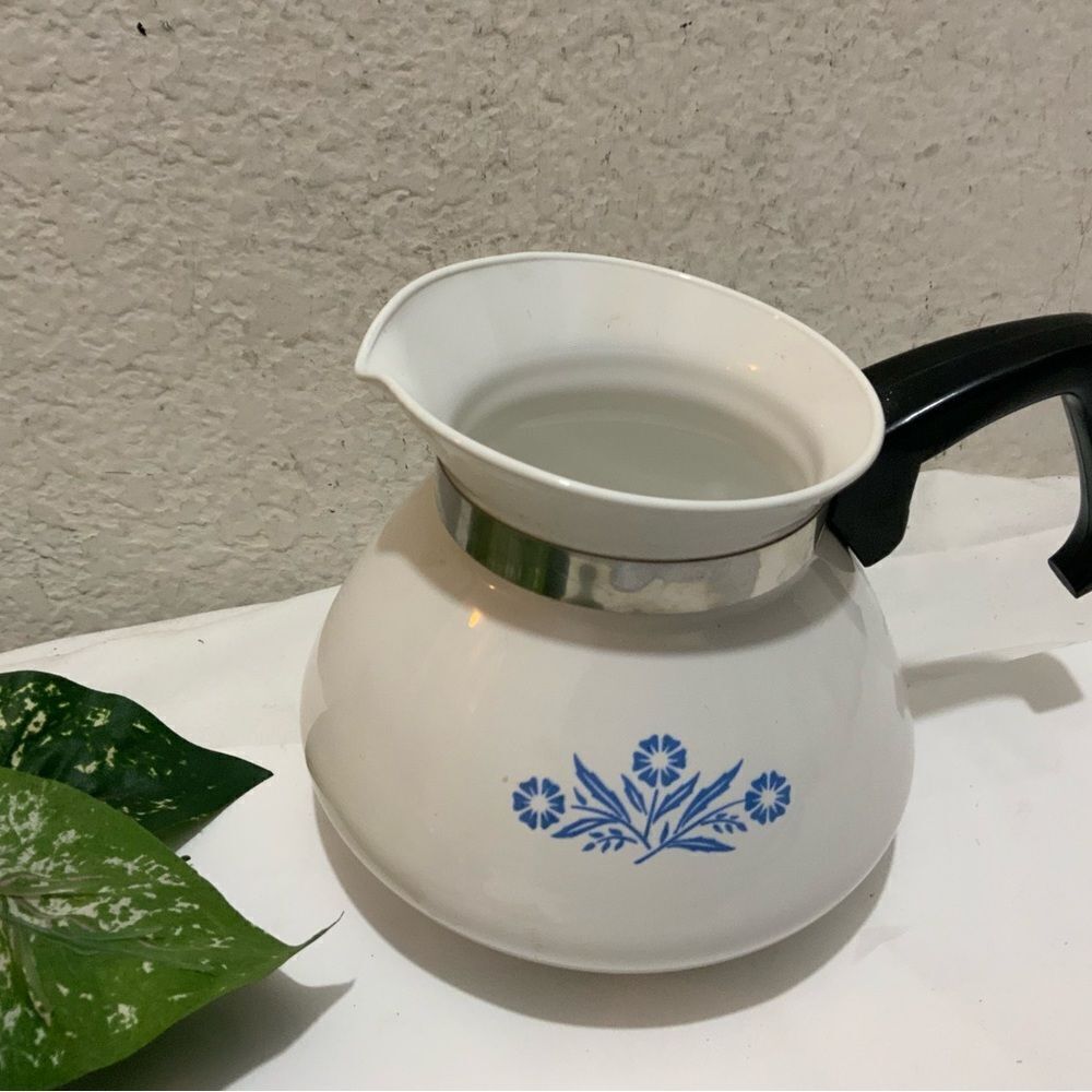 Vintage Corning Ware BLUE CORNFLOWER Tea Kettle/Coffee Pot 6 Cups no lid G16 - Picture 6 of 8
